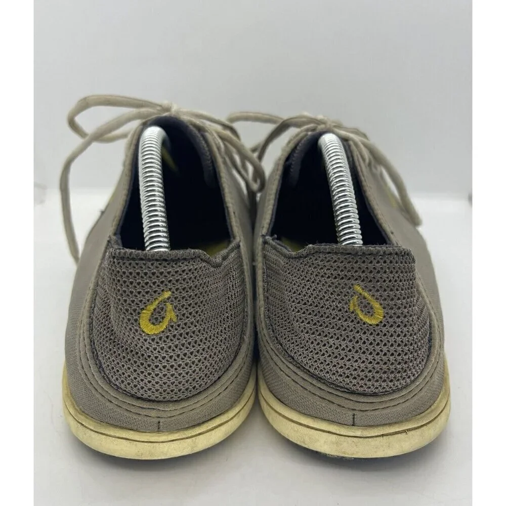 Olukai Nohea Lace Mesh Gray Mens Sneakers Shoes Size 10.5 US 43.5 EUR 10242-RKRK